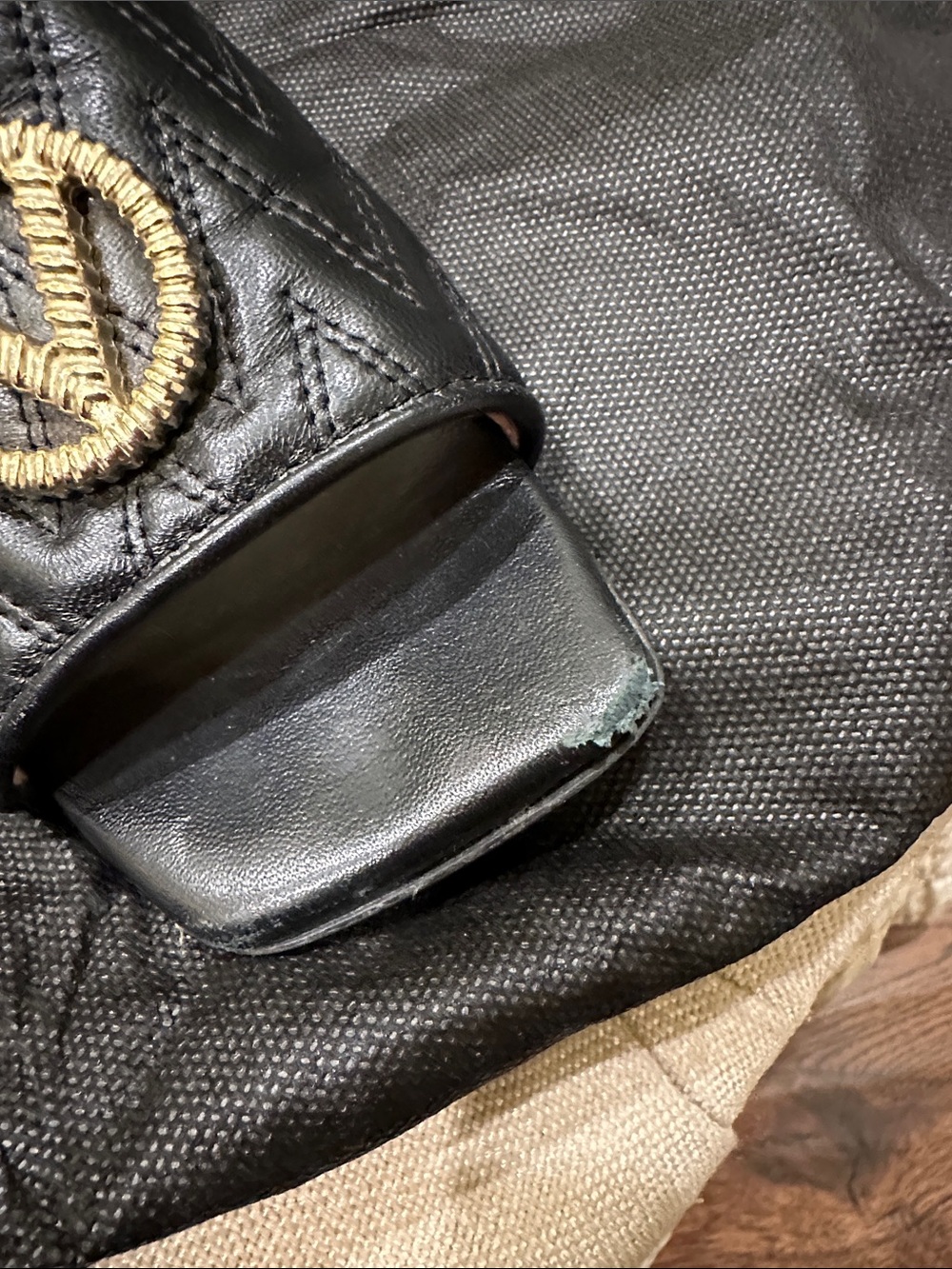 Valentino  Afrodite Black Quilted Leather Slides with Gold Logo Accent - Picture 4 of 6